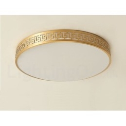 Runde, moderne Deckenleuchte im nordischen Stil aus reinem Messing mit Acrylschirm