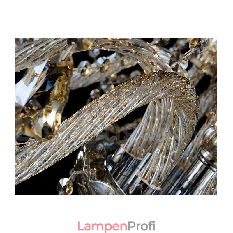 6 Lichter Retro Cognac Farbe K9 Kristall Moderner Kronleuchter