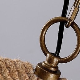 Retro 1 Lampe Hanfseil Kronleuchter Retro Landhausstil