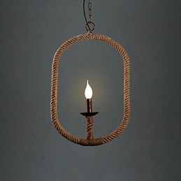 Retro 1 Lampe Hanfseil Kronleuchter Retro Landhausstil