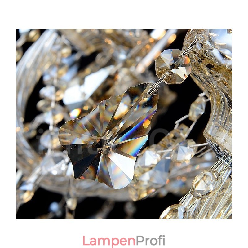 6 Lichter Retro Cognac Farbe K9 Kristall Moderner Kronleuchter