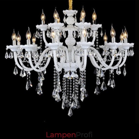 15 Lichter Retro Weiß Farbe K9 Klar Kristall Kerze Kronleuchter 15 Lichter Retro Weiß Farbe K9 Klar Kristall Kerze Kronleuchter