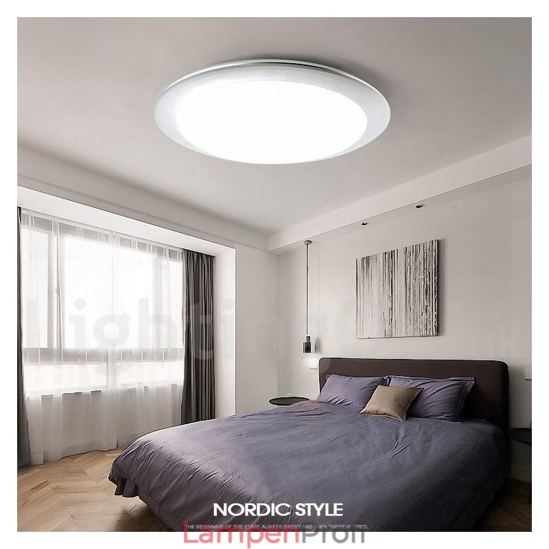 4 cm dicke, superdünne, dimmbare, moderne Deckenleuchten im zeitgenössischen nordischen Stil mit Acrylschirm und Fernbedienung, können auch als Wandleuchte verwendet werden