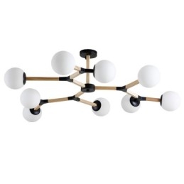 Nordic Modern Magic Bean Holz Molekular Kronleuchter aus Holz mit Glasschirmen