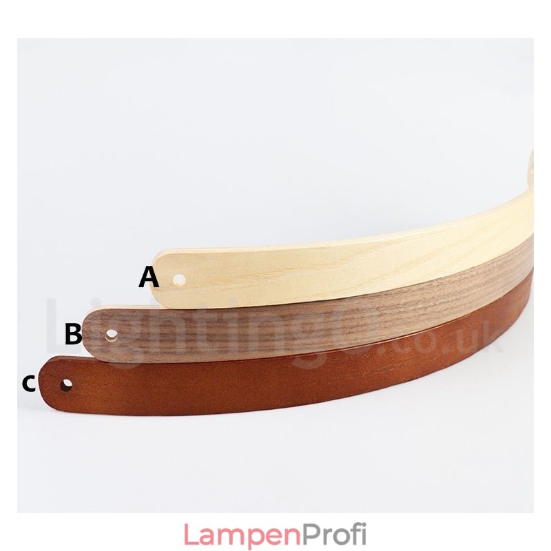 Moderne Pendelleuchte mit Acrylschirm, Ring in mehreren Holzfarben
