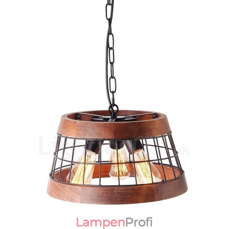 3 Licht Ring Vintage Holz Kronleuchter Industrielle Wind Loft Holz Linear Anhänger Beleuchtung