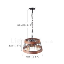 3 Licht Ring Vintage Holz Kronleuchter Industrielle Wind Loft Holz Linear Anhänger Beleuchtung
