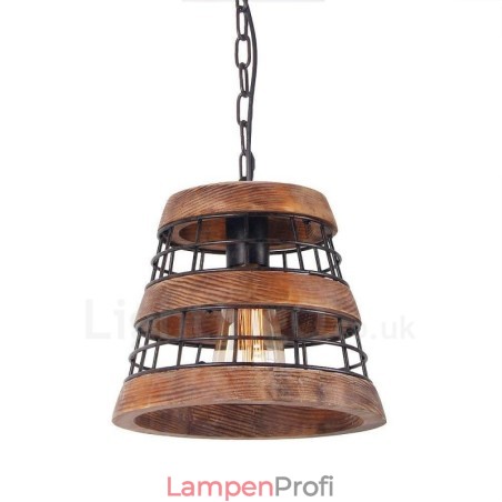 1 Lichtring Vintage Holz Kronleuchter Industrie Wind Loft Holz Linear Pendelleuchte