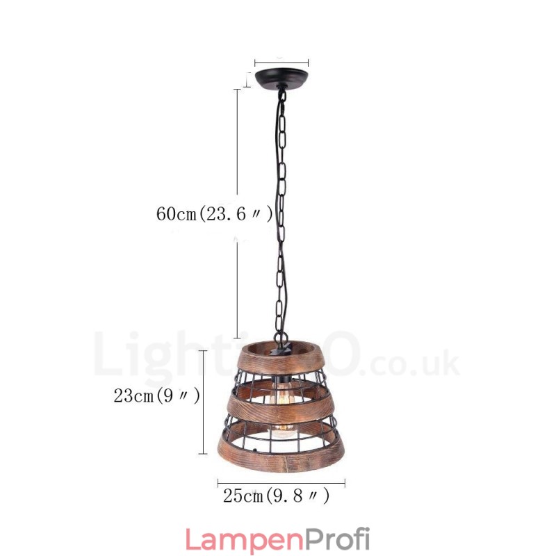 1 Lichtring Vintage Holz Kronleuchter Industrie Wind Loft Holz Linear Pendelleuchte