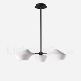Linearer Retro-Kronleuchter mit 3 Lichtern und Acrylschirmen für den Außenbereich, Garage