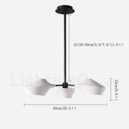 Linearer Retro-Kronleuchter mit 3 Lichtern und Acrylschirmen für den Außenbereich, Garage