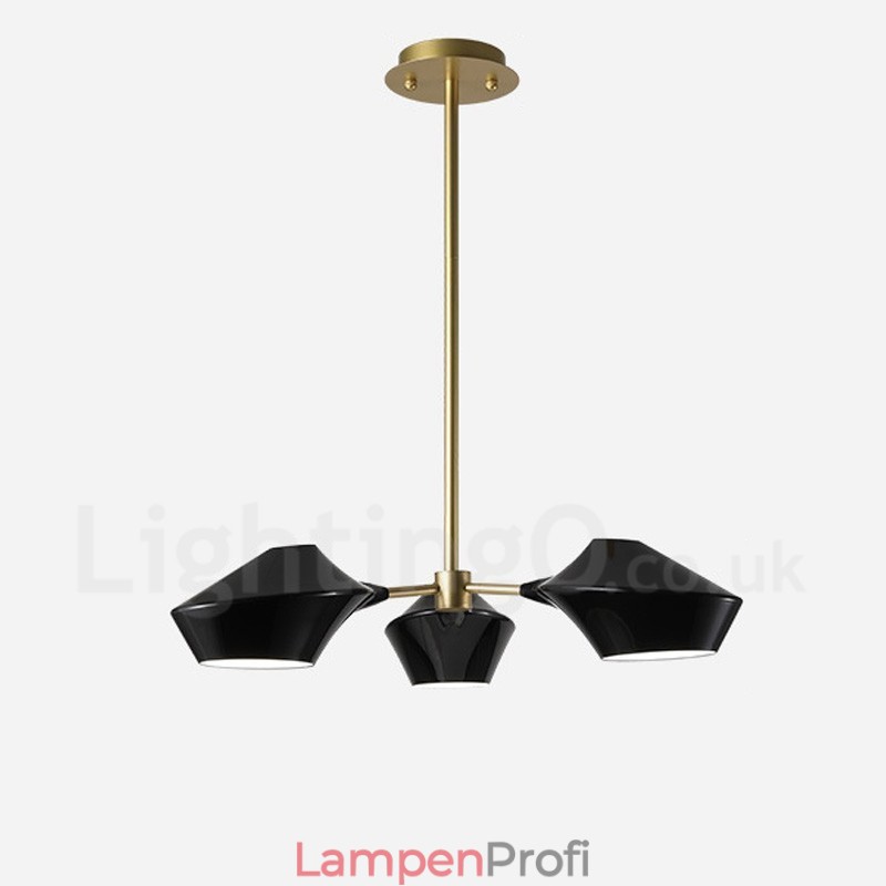 Linearer Retro-Kronleuchter mit 3 Lichtern und Acrylschirmen für den Außenbereich, Garage