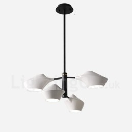 Zweistufiger linearer Retro-Kronleuchter mit 4 Lichtern und Acrylschirmen für den Außenbereich, Garage