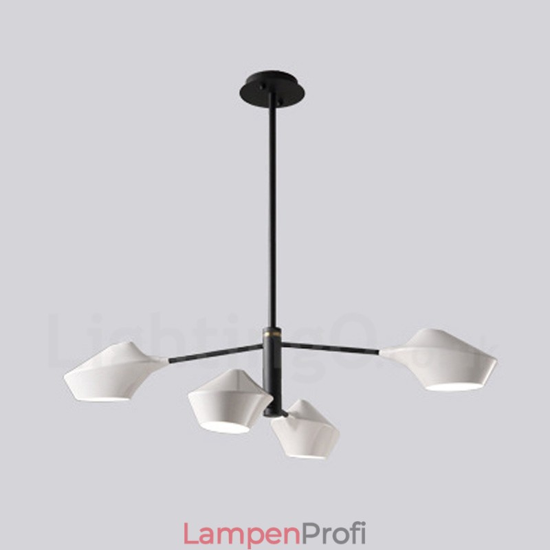 Zweistufiger linearer Retro-Kronleuchter mit 4 Lichtern und Acrylschirmen für den Außenbereich, Garage