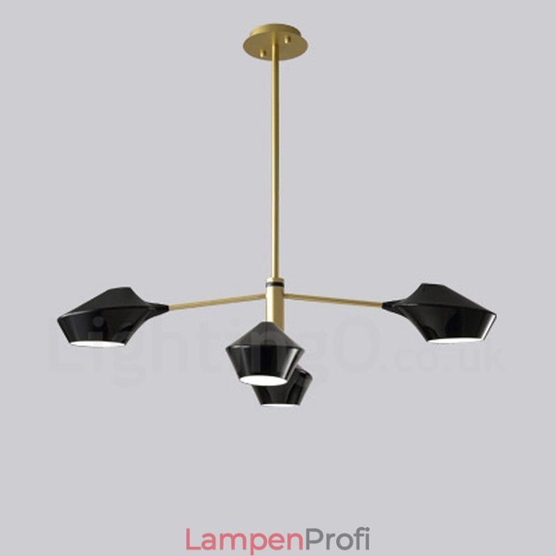 Zweistufiger linearer Retro-Kronleuchter mit 4 Lichtern und Acrylschirmen für den Außenbereich, Garage