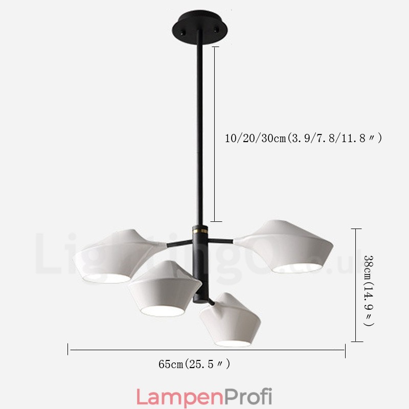 Zweistufiger linearer Retro-Kronleuchter mit 4 Lichtern und Acrylschirmen für den Außenbereich, Garage