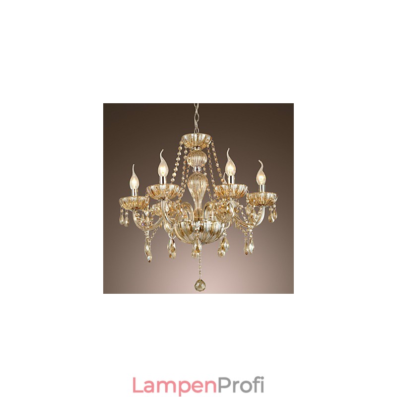 Traditioneller klassischer Kronleuchter aus galvanisiertem Kristallglas