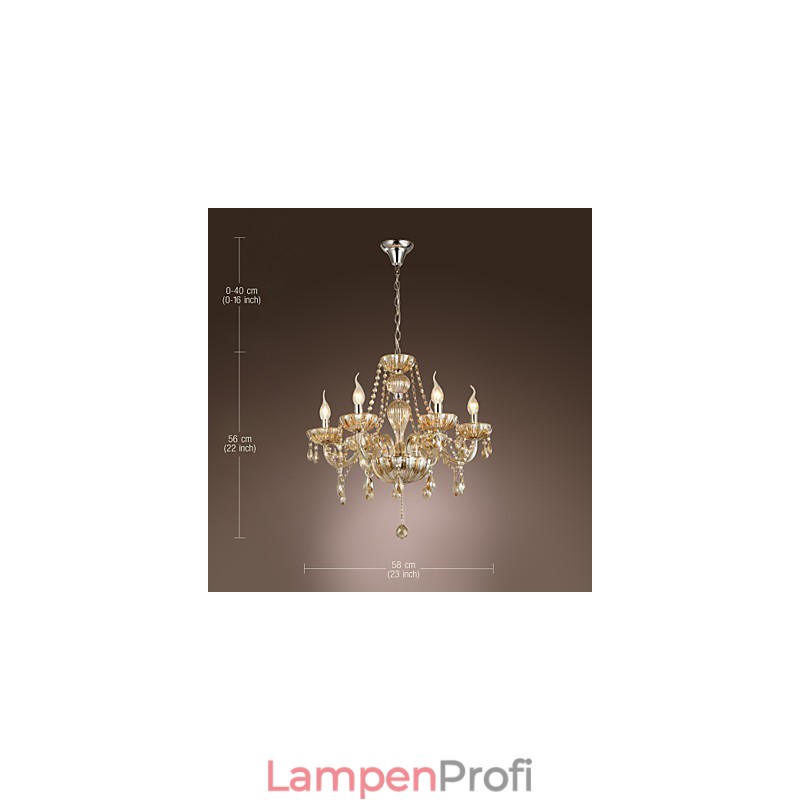 Traditioneller klassischer Kronleuchter aus galvanisiertem Kristallglas