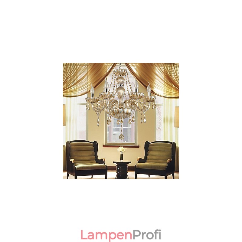 Traditioneller klassischer Kronleuchter aus galvanisiertem Kristallglas