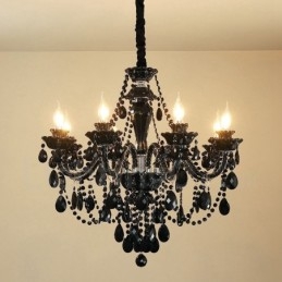 Eleganter schwarzer Kronleuchter mit 8 Kerzen