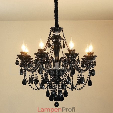 Eleganter schwarzer Kronleuchter mit 8 Kerzen Eleganter schwarzer Kronleuchter mit 8 Kerzen