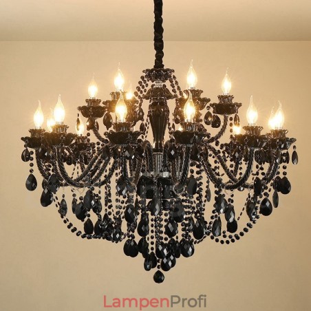 18 (12+6) Lichter Schwarzer Eleganter Kristallkerzenleuchter 18 (12+6) Lichter Schwarzer Eleganter Kristallkerzenleuchter