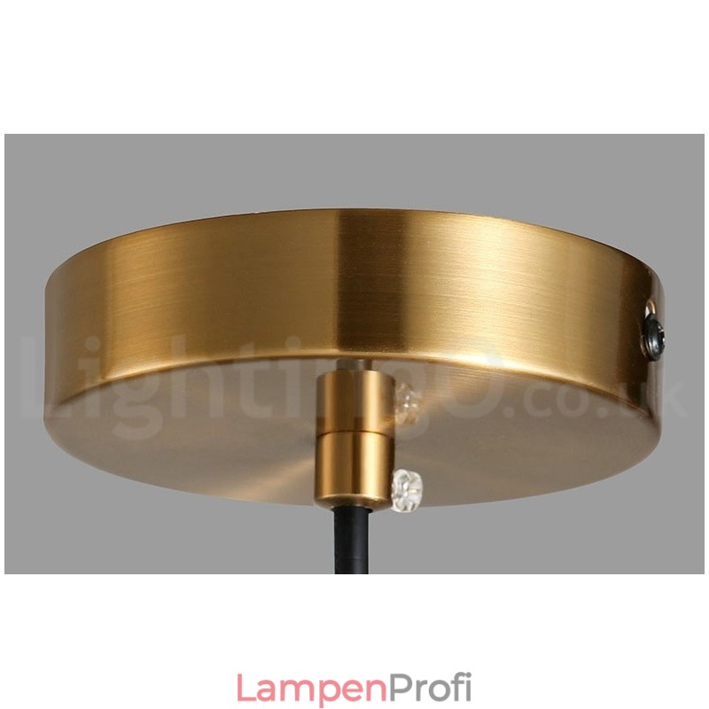 Pendelleuchte im Industriestil, 1 Licht, goldfarben, Mini-Stil, galvanisch lackiert, mit Glasschirm