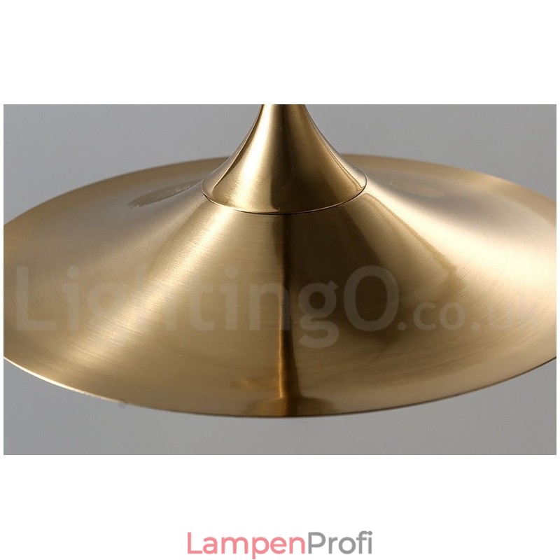 Pendelleuchte im Industriestil, 1 Licht, goldfarben, Mini-Stil, galvanisch lackiert, mit Glasschirm