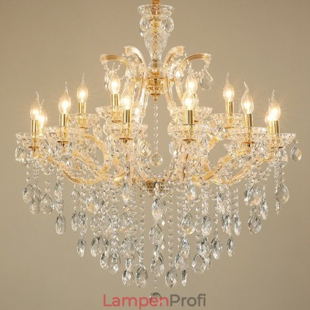 18 (12+6) Kerzenleuchter aus goldenem Kristall