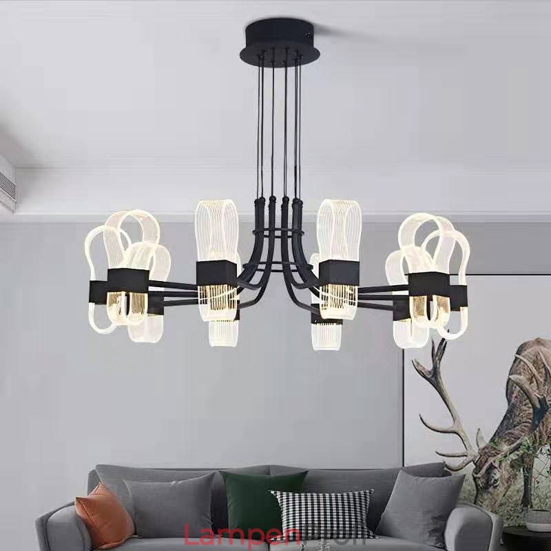 10-flammiger nordischer postmoderner Kronleuchter im 2021-Design mit Acrylschirmen
