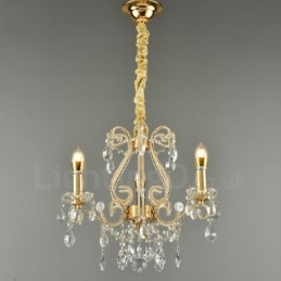 3 Licht Gold Silber Amerikanischen Stil Kristall Anhänger Kronleuchter Licht Shop