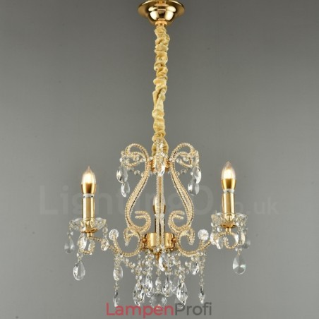 3 Licht Gold Silber Amerikanischen Stil Kristall Anhänger Kronleuchter Licht Shop