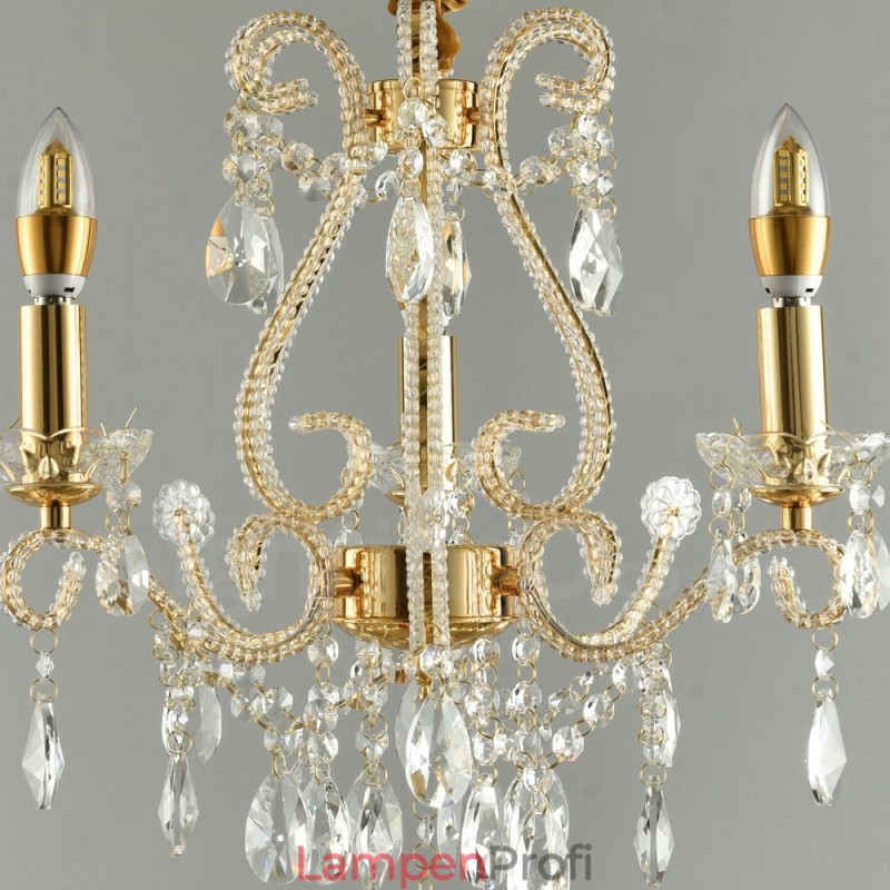 3 Licht Gold Silber Amerikanischen Stil Kristall Anhänger Kronleuchter Licht Shop