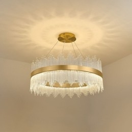 Postmoderne Luxus-Pendelleuchte mit rundem Kristallglas für die Ausstellungshalle