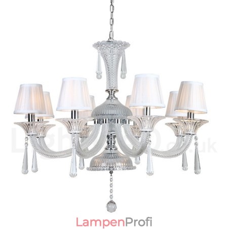 Kronleuchter mit Kerzen aus klarem Kristall