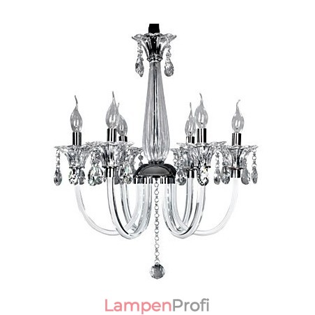 Eleganter Kristall-Kronleuchter mit 6 Lichtern in Kerzenform