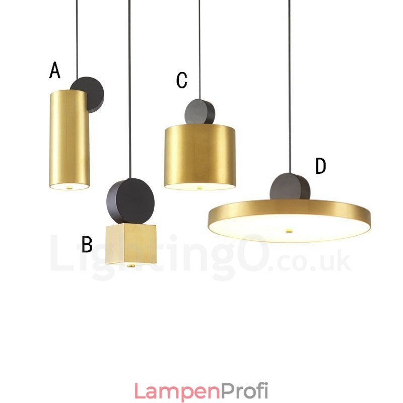 4 Stile Gold Schwarz Postmodern Pendelleuchte