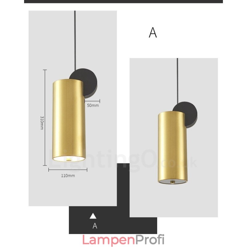 4 Stile Gold Schwarz Postmodern Pendelleuchte