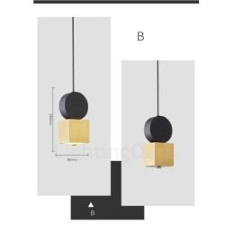 4 Stile Gold Schwarz Postmodern Pendelleuchte