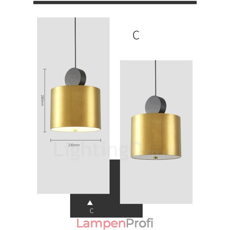 4 Stile Gold Schwarz Postmodern Pendelleuchte