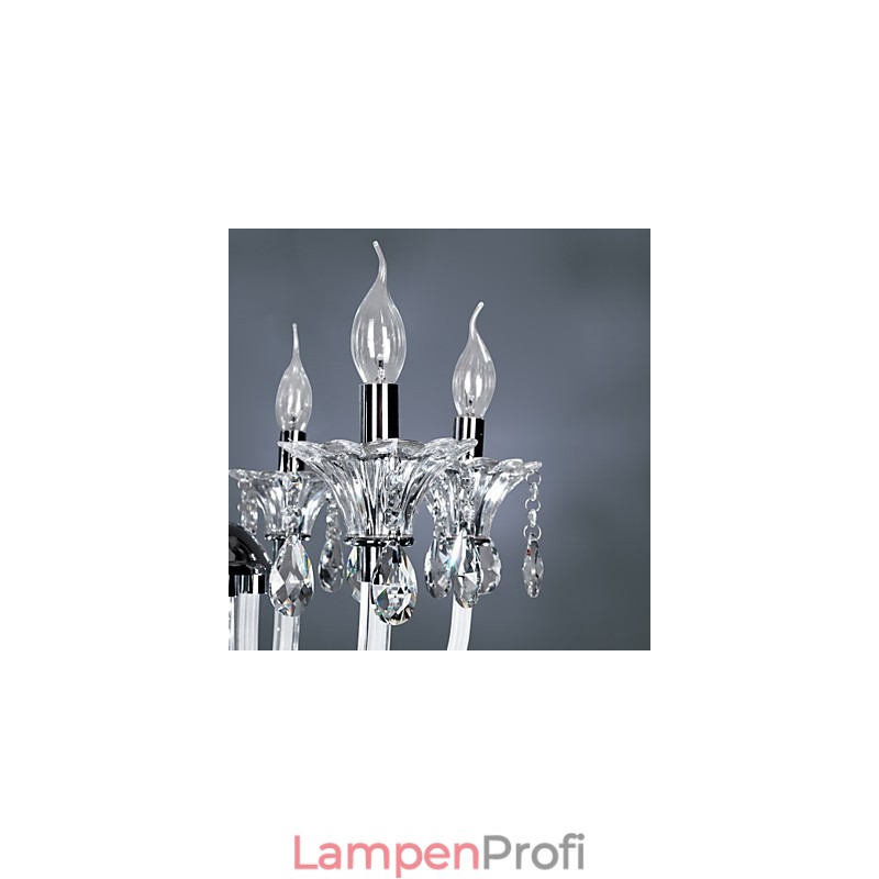 Eleganter Kristall-Kronleuchter mit 6 Lichtern in Kerzenform