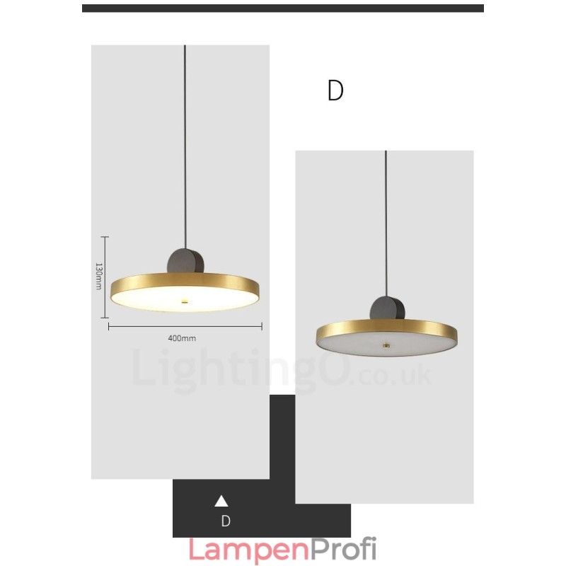 4 Stile Gold Schwarz Postmodern Pendelleuchte