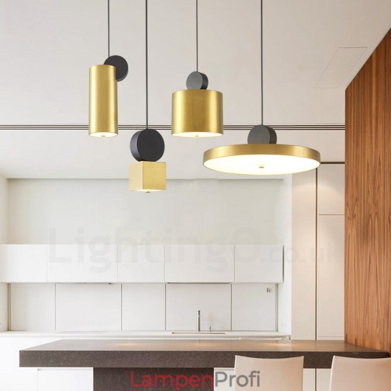 4 Stile Gold Schwarz Postmodern Pendelleuchte