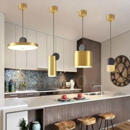 4 Stile Gold Schwarz Postmodern Pendelleuchte