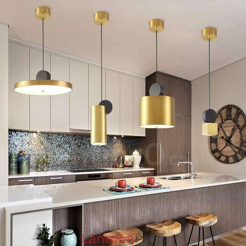4 Stile Gold Schwarz Postmodern Pendelleuchte