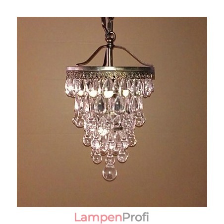 Moderne Pendelleuchte mit 1 Licht und antiker Farbe und Kristallperlen Moderne Pendelleuchte mit 1 Licht und antiker Farbe und Kristallperlen