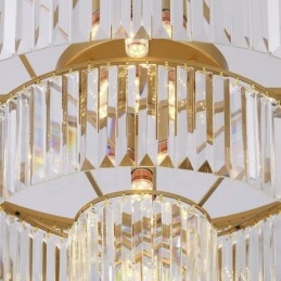 Postmoderne Luxus Runde K9 Kristall Unterputz Deckenleuchte Ausstellungshalle