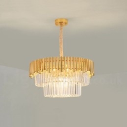 Postmodernen Gold Luxus Runde K9 Kristall Anhänger Kronleuchter Lichter Ausstellung Halle