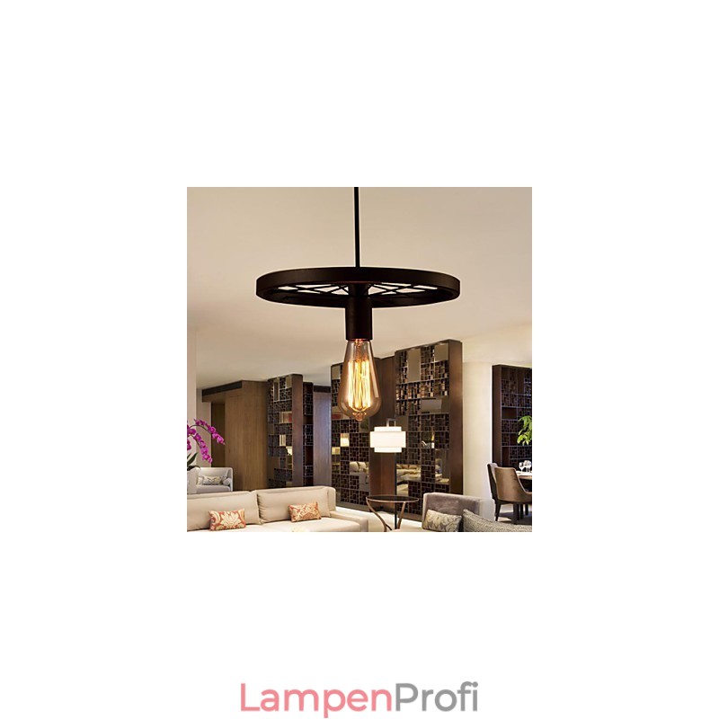 Industrielle 1-flammige Vintage-Pendelleuchte im Eisenschirm