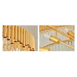 Postmodernen Gold Luxus Runde K9 Kristall Anhänger Kronleuchter Lichter Ausstellung Halle